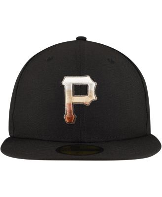 Men's Black Pittsburgh Pirates Dune Gradient Side Patch 59FIFTY Fitted Hat
