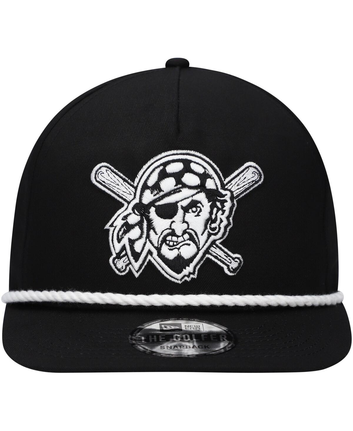NEW ERA MEN'S BLACK PITTSBURGH PIRATES GOLFER SNAPBACK HAT 