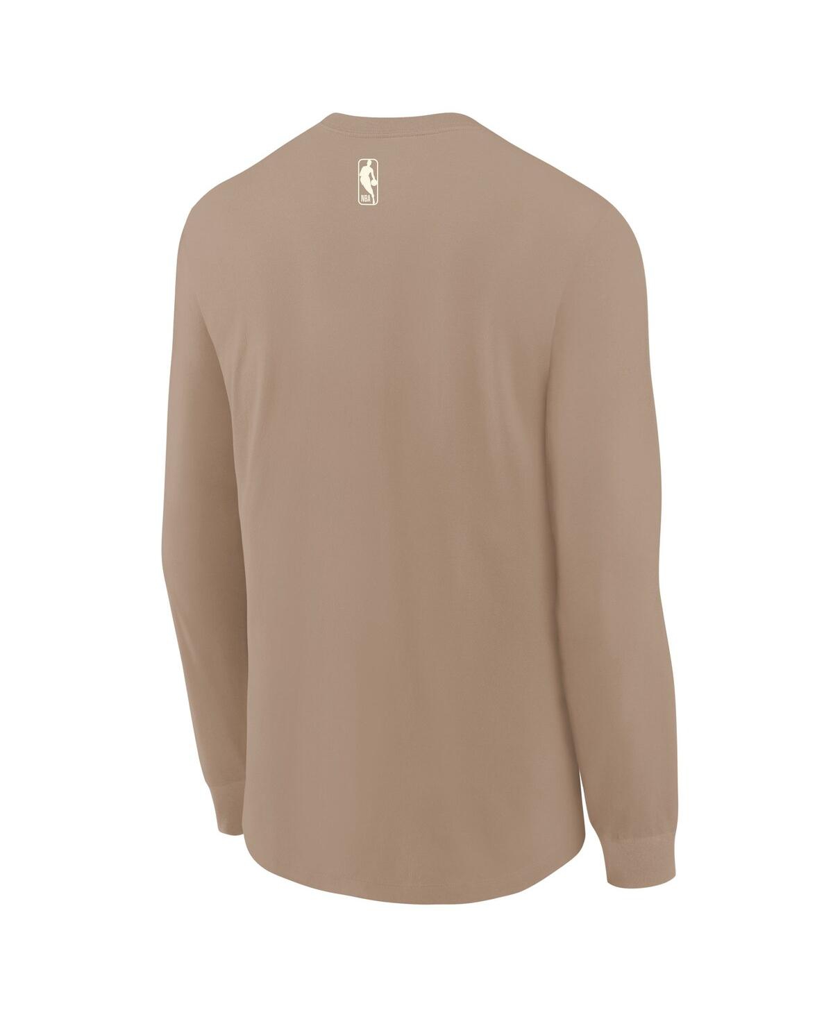 Nike Big Boys And Girls Tan Chicago Bulls 2024/25 City Edition Wordmark Performance Long Sleeve T-shirt In Tan