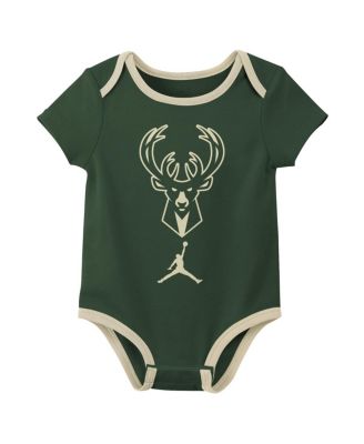 Baby Boys and Girls 3-Piece Milwaukee Bucks Statement Edition Bodysuit Set