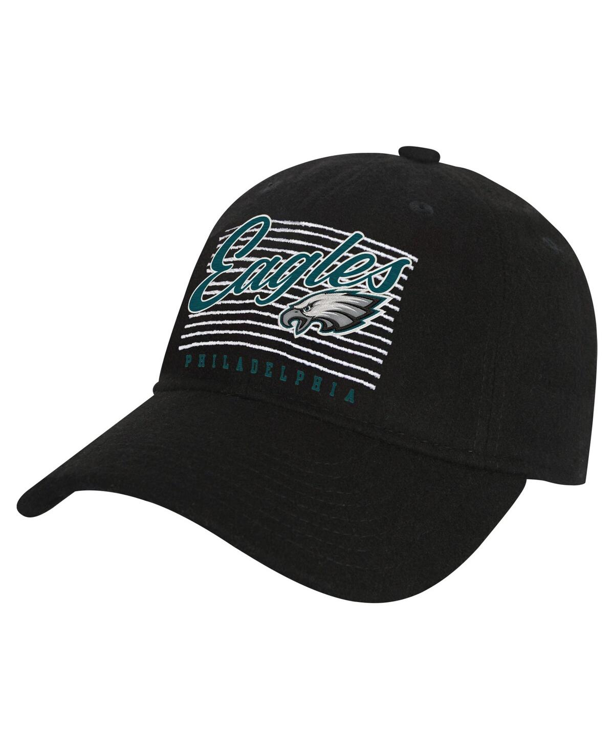 Outerstuff Big Boys And Girls Black Philadelphia Eagles Retro Wooly Adjustable Hat In Black