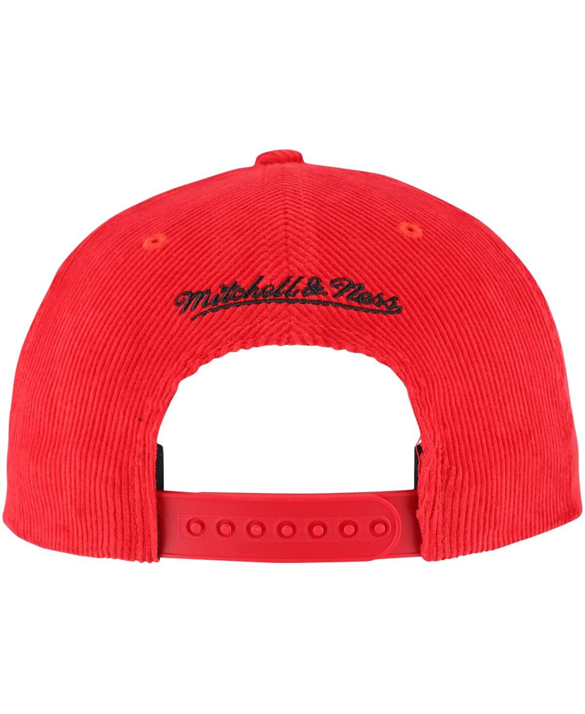 Mitchell & Ness Men's Red Chicago Cubs Corduroy Snapback Hat In Red