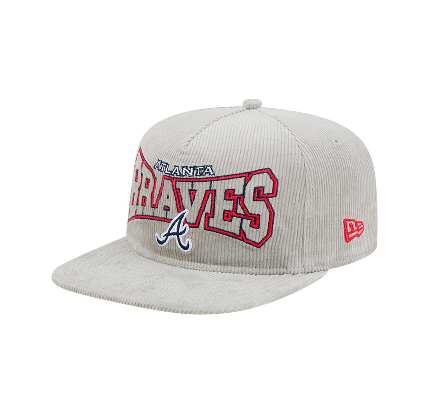 Men's Gray Atlanta Braves Corduroy Golfer Snapback Hat