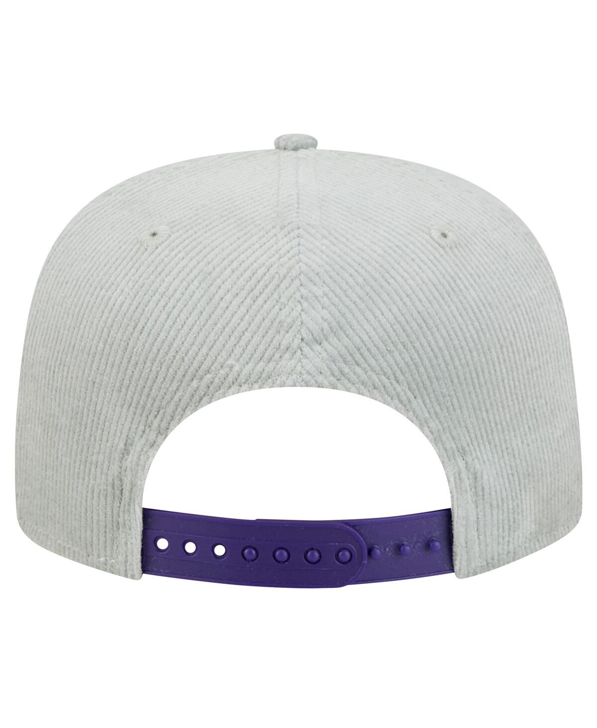 New Era Men's Gray Los Angeles Lakers Throwback Corduroy Golfer Snapback Hat In Gray