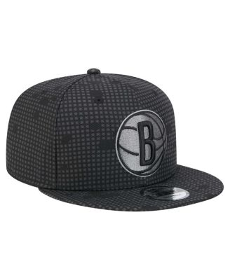 Men's Black Brooklyn Nets Midnight Ink Pop Outline 9FIFTY Snapback Hat