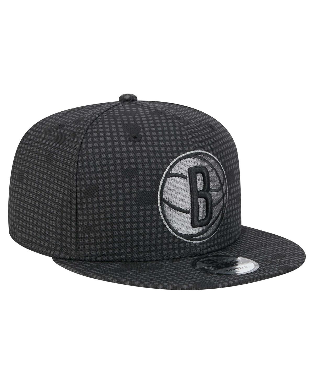 NEW ERA MEN'S BLACK BROOKLYN NETS MIDNIGHT INK POP OUTLINE 9FIFTY SNAPBACK HAT 