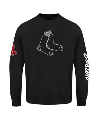 Men's Black Boston Red Sox Paint The City Dropped Shoulder Pullover Sweatshirt