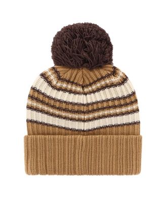 Women's Brown Dallas Cowboys Espresso Cuffed with Pom Knit Hat