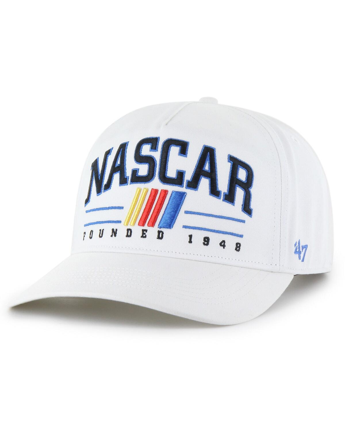47 BRAND MEN'S WHITE NASCAR MERCHANDISE ROSCOE HITCH ADJUSTABLE HAT 
