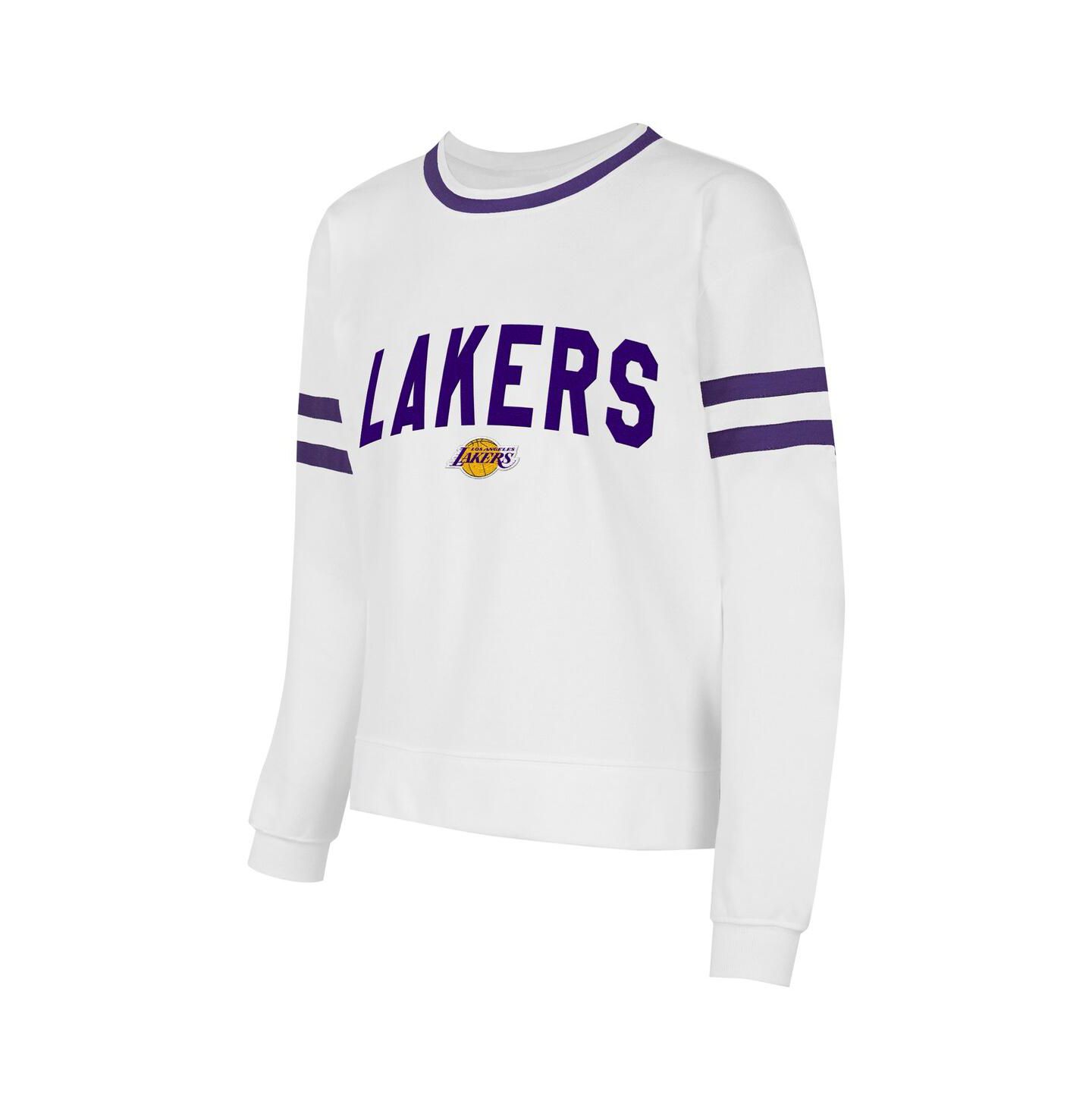 Женская толстовка Concepts Sport White Los Angeles Lakers Borough Pullover — фото 3