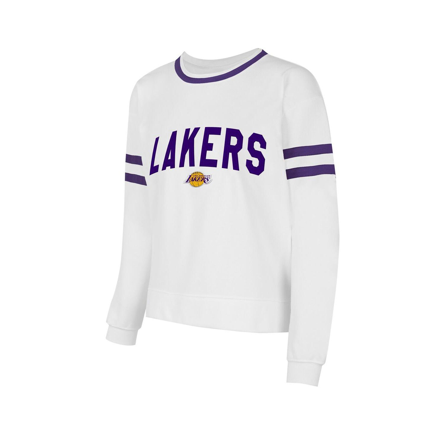 Women's White Los Angeles Lakers Borough Pullover Sweatshirt