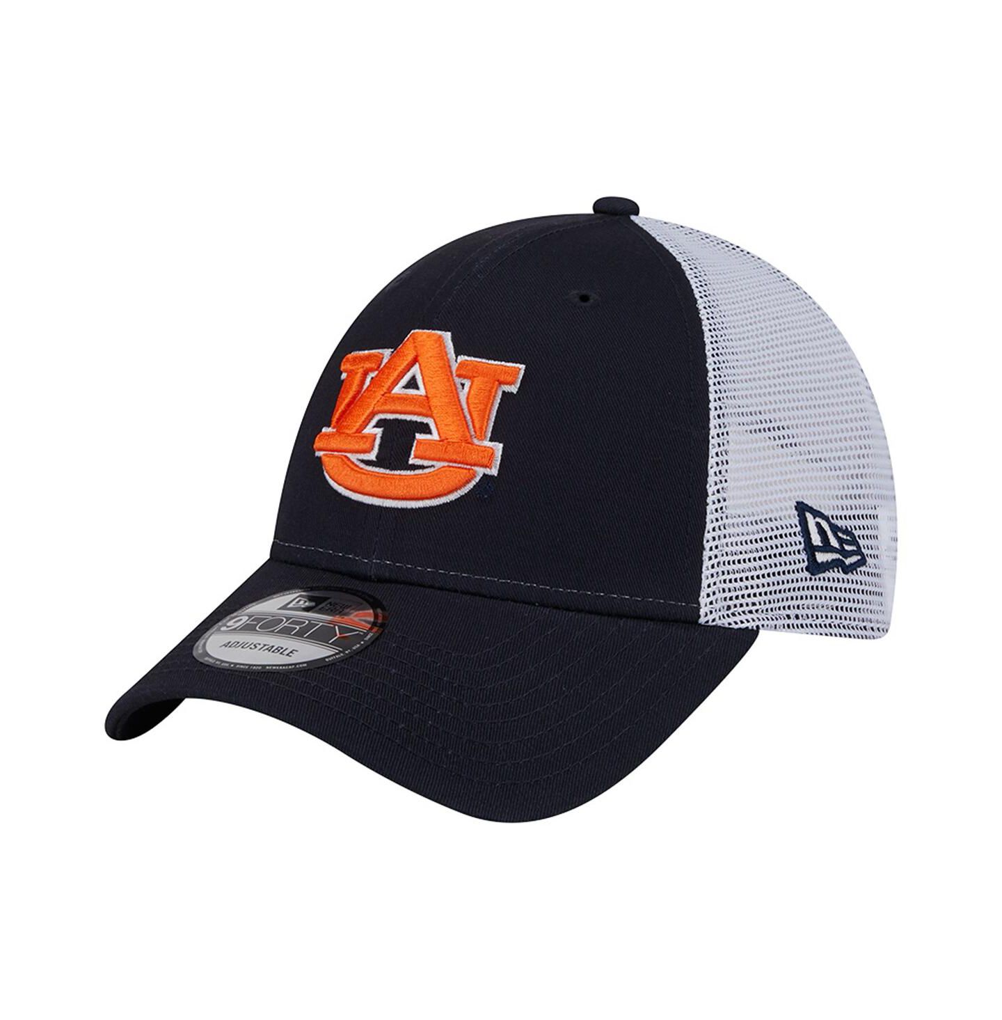 Мужская кепка New Era Navy Auburn Tigers Trucker 9FORTY Adjustable Hat — фото 1