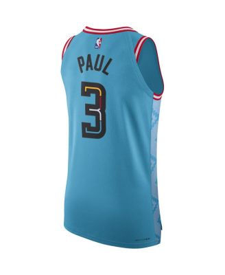 Мужские кроссовки Nike Chris Paul бирюзового цвета Phoenix Suns 2022/23, выполненные в аутентичном стиле Джерси -Сити.
