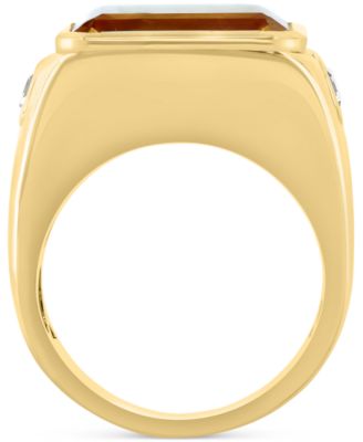 EFFY&reg; Citrine (5-1/2 ct. t.w.) & White Topaz (2-1/3 ct. t.w.) Statement Ring in 14k Gold-Plated Sterling Silver