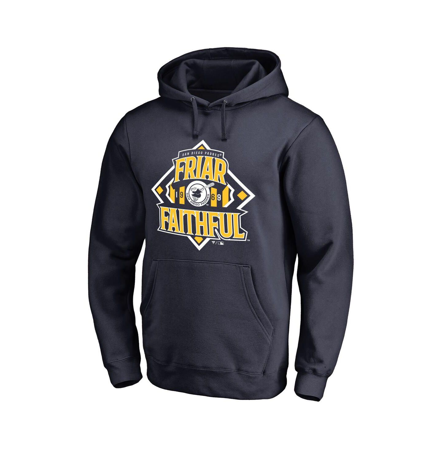 Мужское худи Fanatics Mto Label Navy San Diego Padres Hometown Collection Friar Faithful Pullover — фото 4