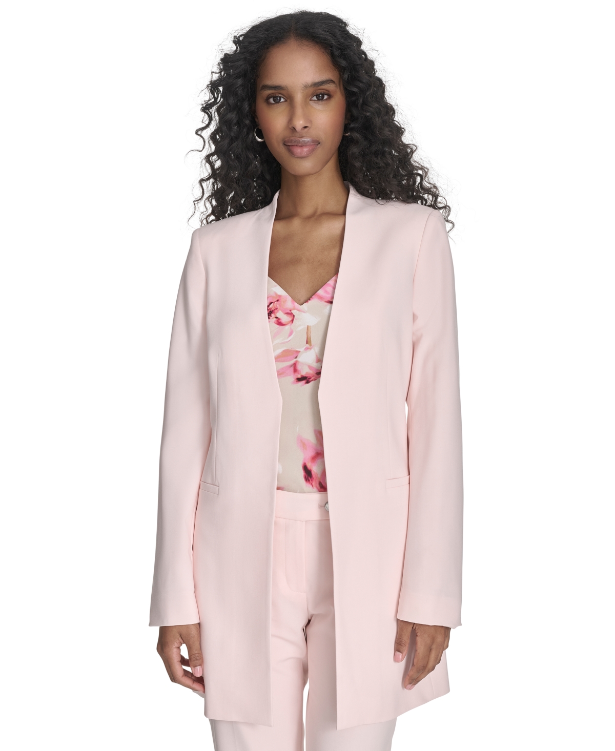 CALVIN KLEIN WOMEN'S OPEN-FRONT LONG-SLEEVE BLAZER 