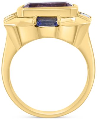 EFFY&reg; Amethyst (5 ct. t.w.) & Tanzanite (2-1/2 ct. t.w.) Statement Ring in 14k Gold-Plated Sterling Silver