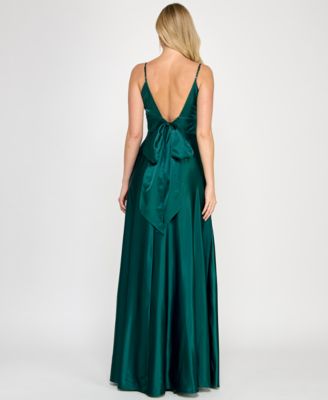 Атласное платье Шерри с завязкой на спине от Crystal Doll Juniors