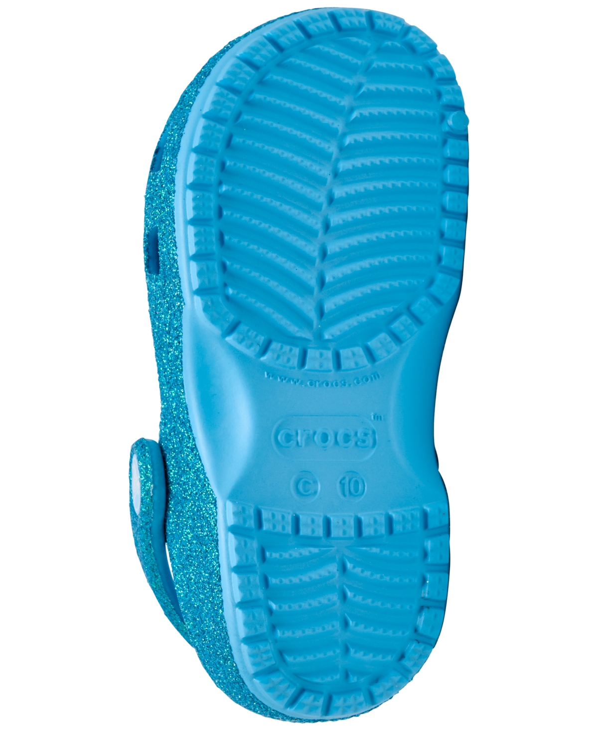 Crocs Little Girls Classic Glitter Clogs From Finish Line In Glass