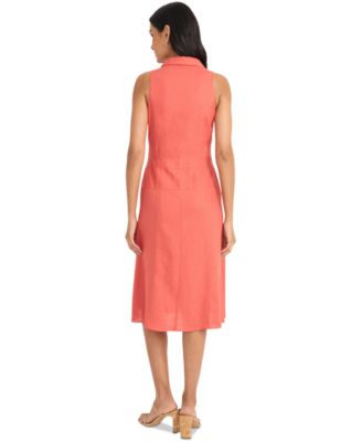 Женское платье без рукавов с воротником-стойкой и пуговицами спереди от Maggy London