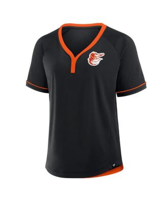 Women's Black Baltimore Orioles League Diva Star Raglan V-Neck T-Shirt