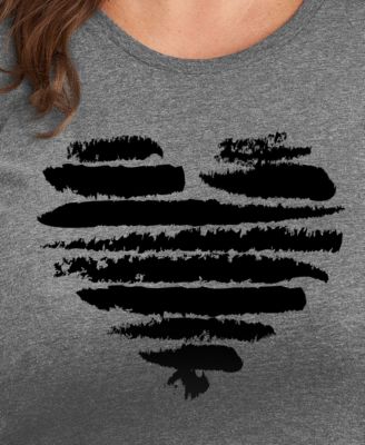 Trendy Plus Size Heart Graphic Crew Neck T-Shirt