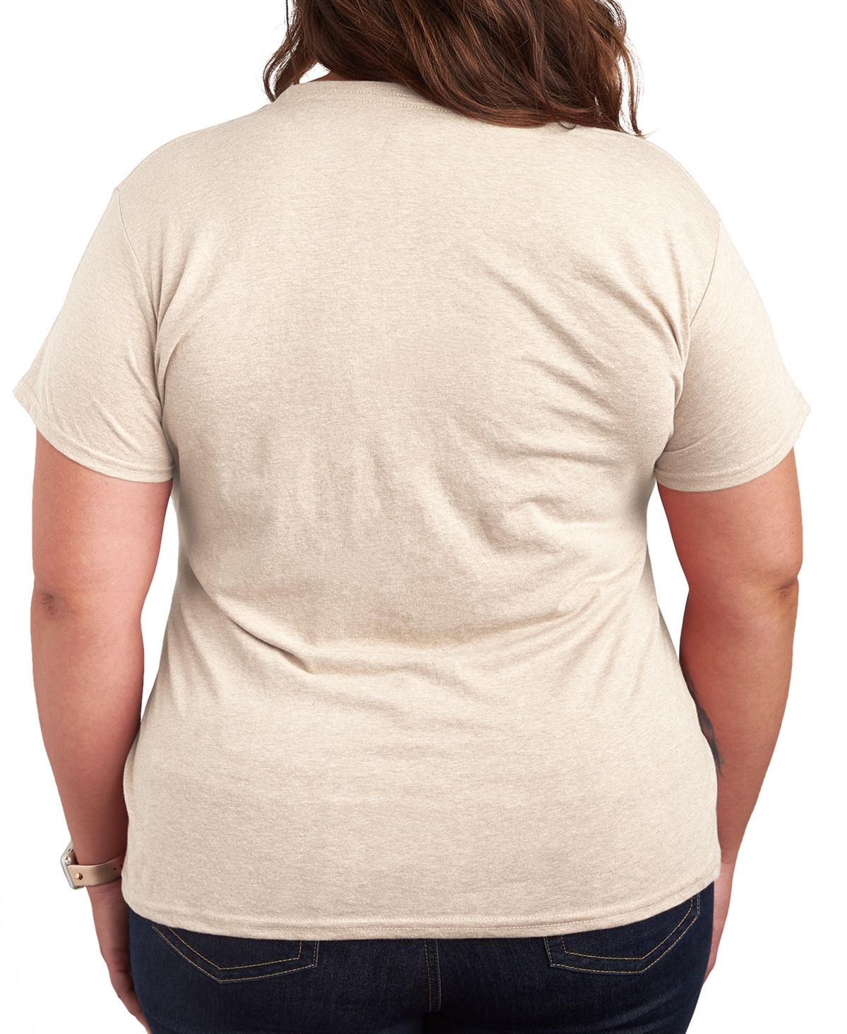 Hybrid Apparel Trendy Plus Size The Aristocats Easily Distracted Graphic Crew Neck T-shirt In Beige,khaki