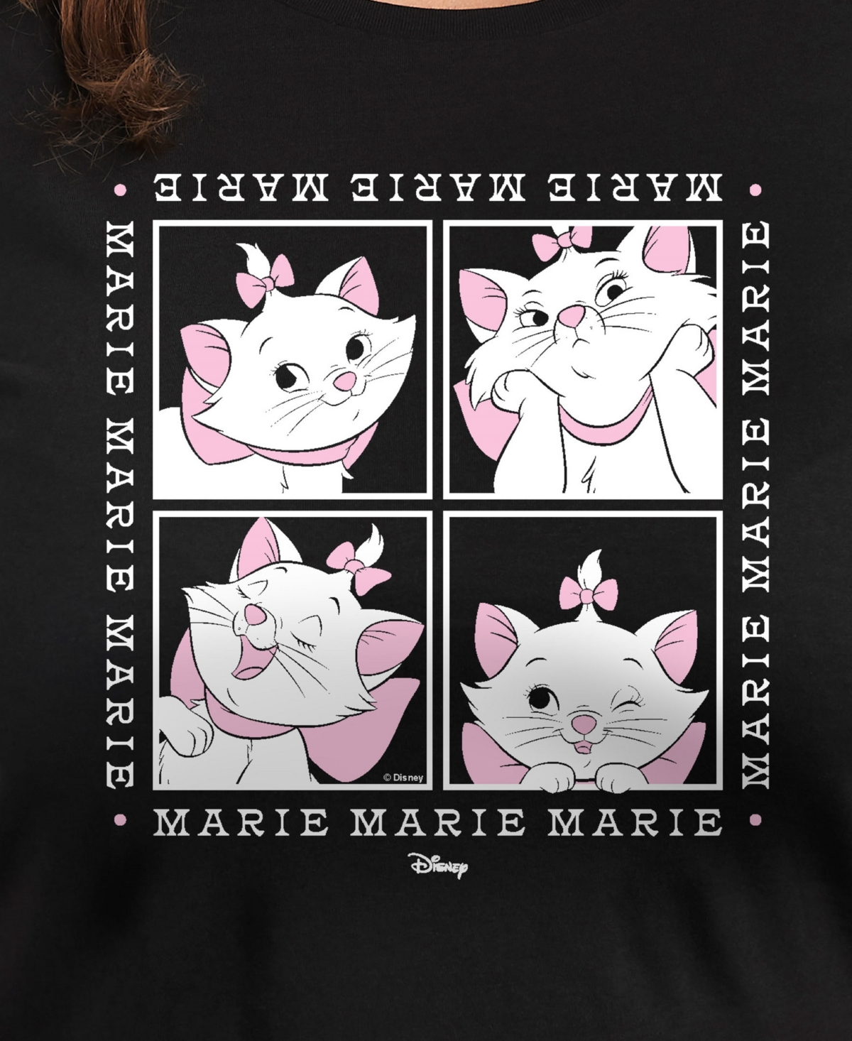 Hybrid Apparel Trendy Plus Size The Aristocats Marie Graphic Crew Neck T-shirt In Black