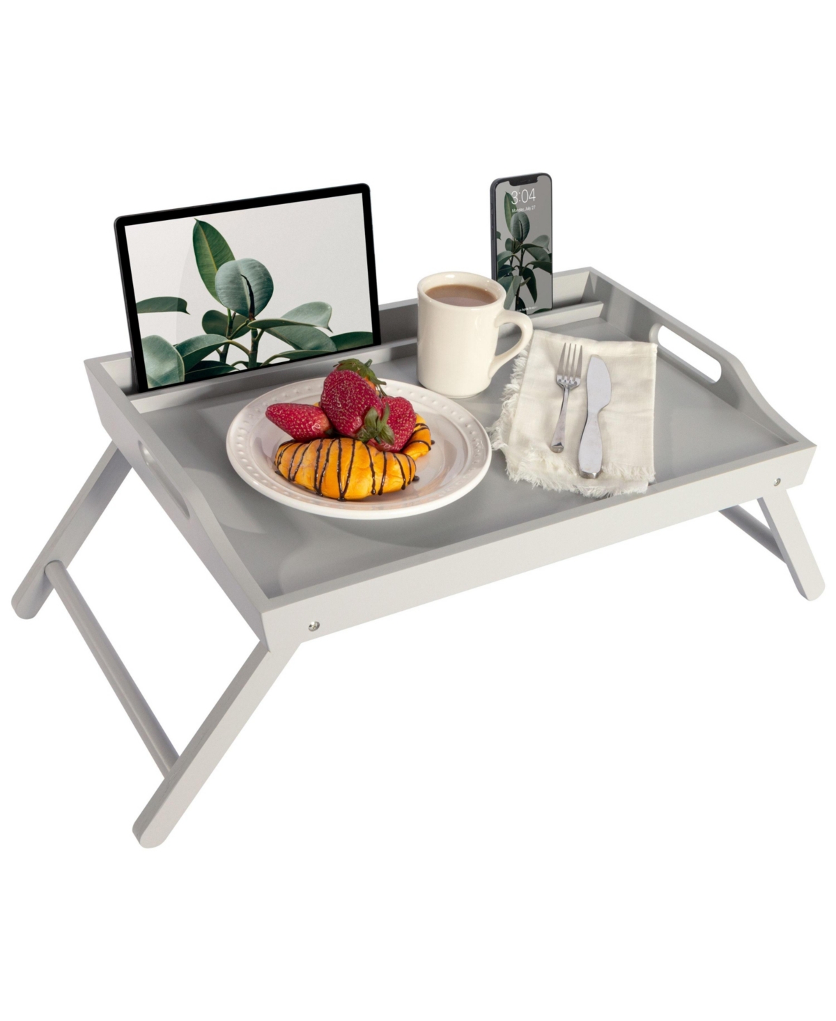 Media Bed Tray - Calming gray