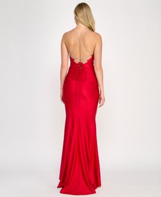 Платье Crystal Doll Juniors со стразами на шнуровке сзади