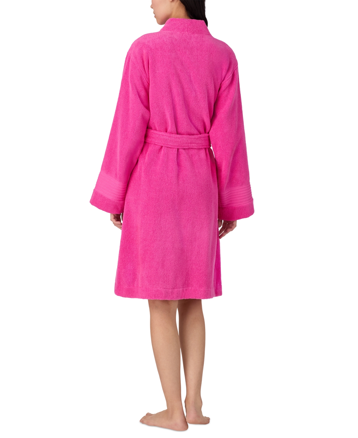Ralph Lauren Women's Long Sleeve Greenwich Short Robe In Hot Pink