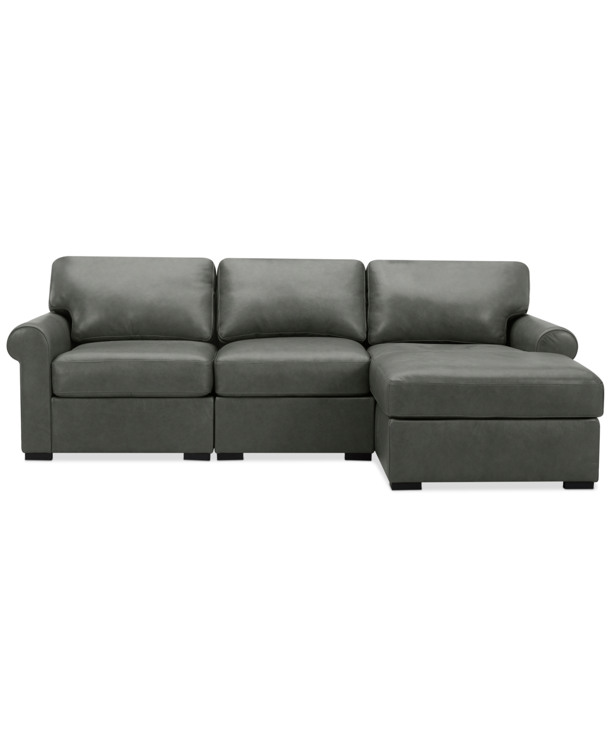 Macy's Radley Roll Arm 104" 3-pc. Leather Sectional, Exclusively At