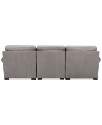 Radley Roll Arm 104" 3-Pc. Leather Sectional, Exclusively at Macy's