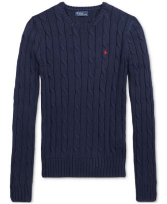 Women's Cable-Knit Cotton Crewneck Sweater