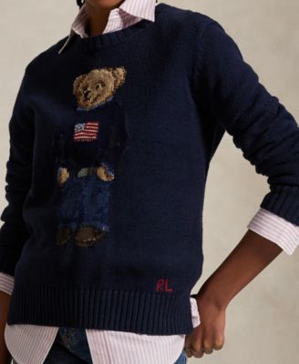 Women's Polo Bear Cotton-Linen Sweater