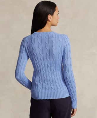 Women's Cable-Knit Cotton Crewneck Sweater