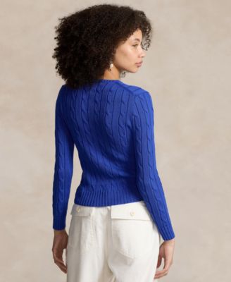 Women's Cable-Knit Cotton Crewneck Sweater