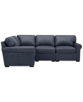 Radley Roll Arm 104" 4-Pc. Leather Square Corner L Sectional