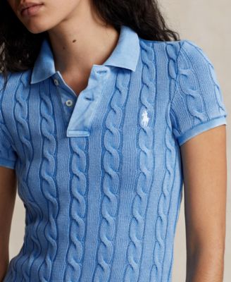 Women's Cable-Knit Polo Shirt