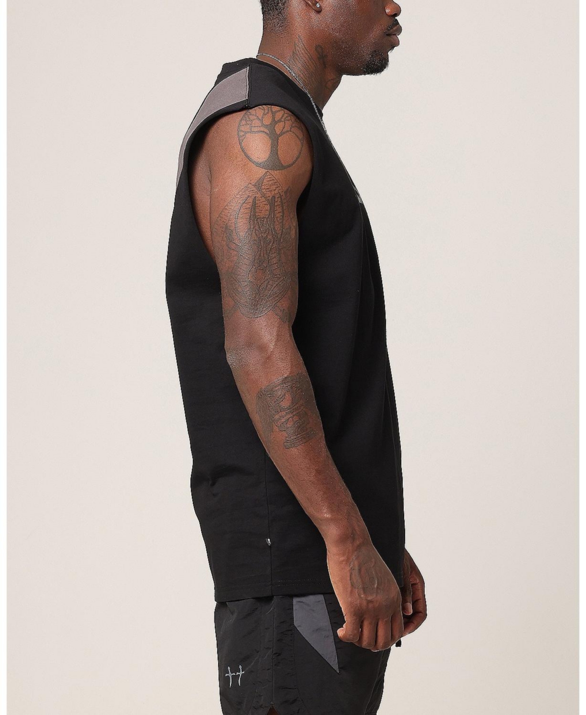 Men's Rage Oversized Muscle T-Shirt - Black/grey