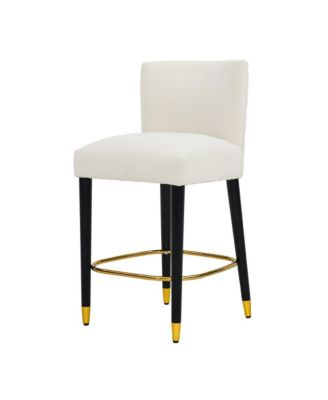 Set of 2 Counter Stools 27" Upholstered Tufted Seat Modern Design Ideal for Kitchen Island & Bar