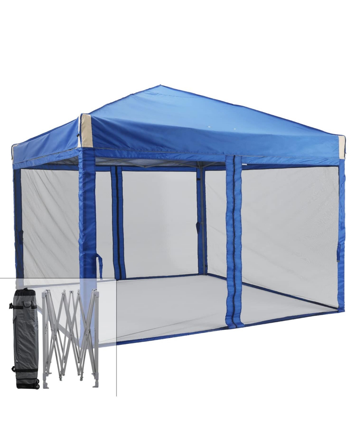 Pop Up Canopy Tent with Removable Mesh Sidewalls, Portable Instant Shade Canopy with Roller