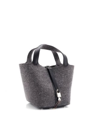 Бывшая в употреблении сумка HERMES MM с замком Picotin из фетра и кожи