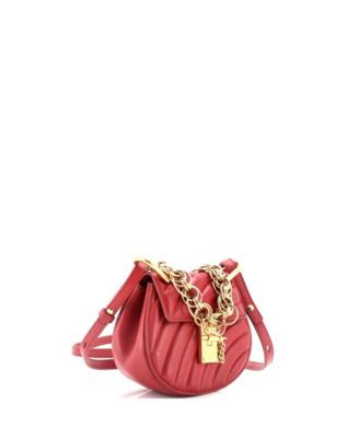 Бывшая в употреблении сумка Chloe Nano Drew Bijou через плечо из стеганой кожи