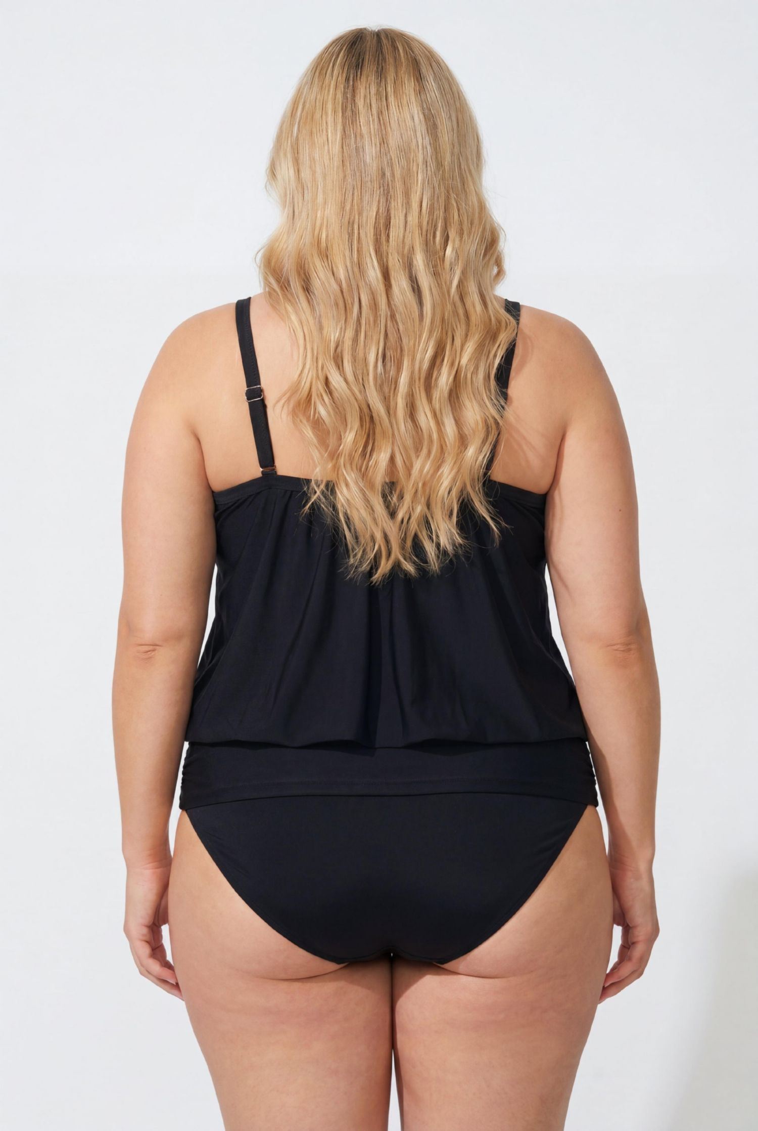 Women's Lightweight Scoop Neck Blouson Tankini Top
