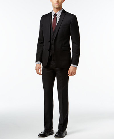 Bar III Black Solid Extra Slim-Fit Suit Separates
