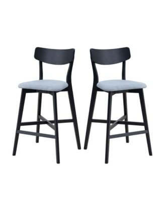 Set of 2 28.5 Inch Solid Wood Kitchen Island Chairs for Home, Bar, or Pub- Bar Stools