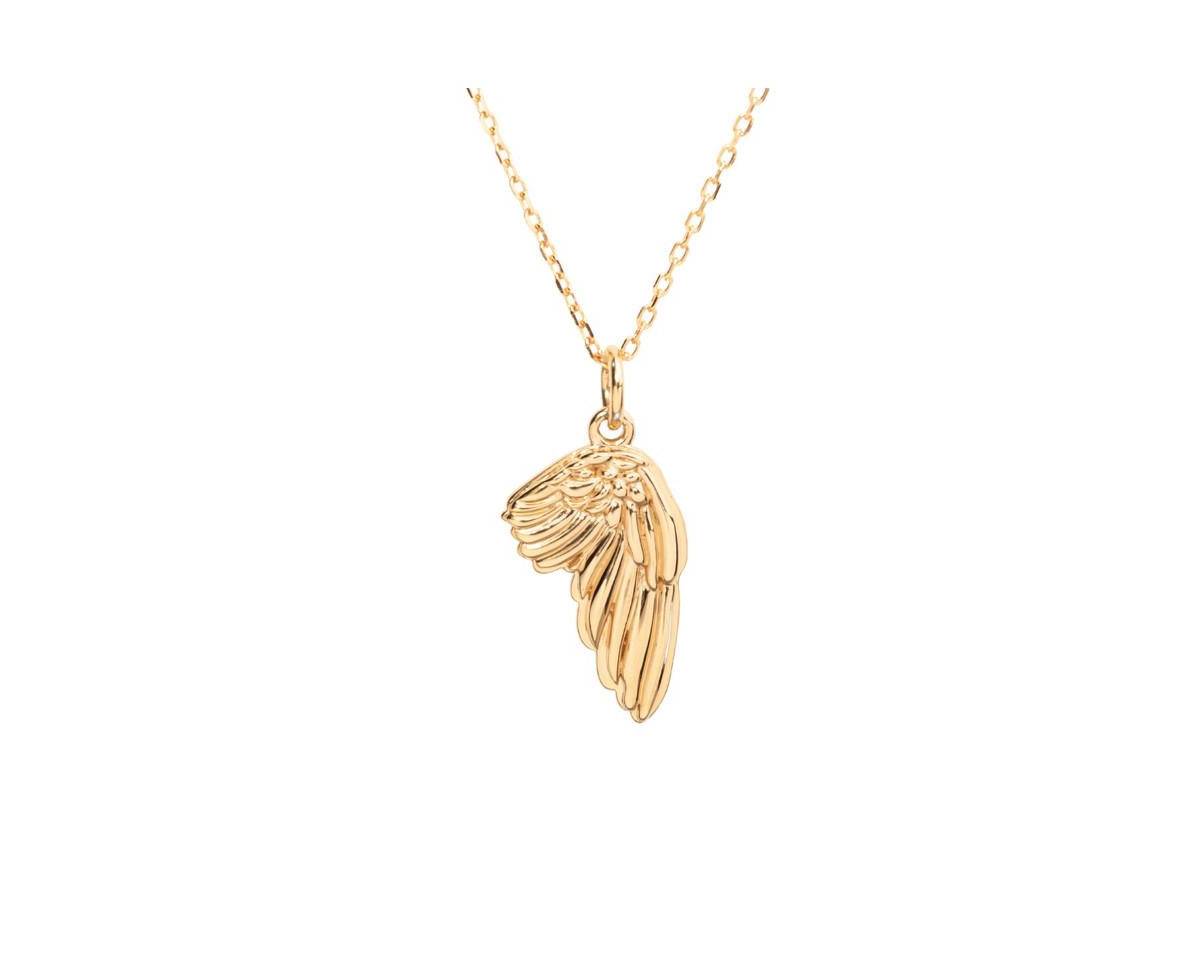 Angel Wing Pendant Necklace in 14K Gold Over Sterling Silver - Gold