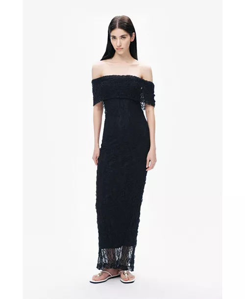 women's off-the-shoulder lace maxi dress