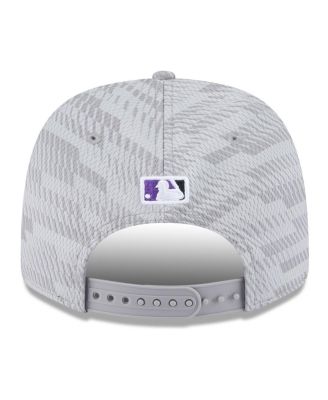 Men's Gray Colorado Rockies 2025 MLB Clubhouse 9SEVENTY Stretch-Snap Hat